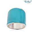 Pari Blue Enamelled Chic Band Ring