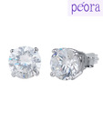 Peora Cz Sterling Silver Petite Earrings
