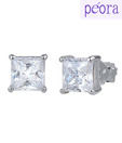 Peora Cz Sterling Silver Attractive Earrings