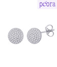 Peora CZ Cluster Sterling Silver Earrings