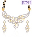 Peora Two-Tone Swiss Zircon Sterling Silver Mangalsutra Set