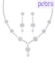Peora Artistically Crafted Sterling Silver Pretty Necklace Set