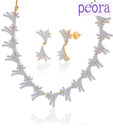 Peora Tale Of Twirls Gold & Rhodium Plated Necklace Set