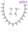 Peora Tale Of Twirls Rhodium Plated Necklace Set