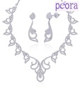 Peora Enchanting Elegance Rhodium Plated Necklace Set