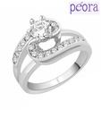 Peora Swiss Zircon Studded Sterling Silver Designer Ring