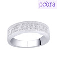 Peora Neatly Crafted CZ Spread Sterling Silver Band Ring