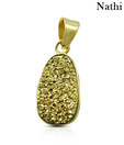Nathi Appealing Gold Plated Silver Druzy Pendant