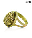 Nathi Pear Shaped Druzy Silver Ring