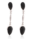 Rudhradhya Sterling Silver Black Drop Earrings