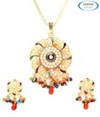 Vendee Austrian Diamonds Studded Shimmering Pendant Set