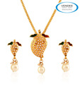 Vendee Beads Adorned Ornate Pendant Set