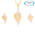 Vendee Radiant CZ Studded Pendant Set