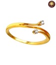 Aarya24kt Elegant Diamond Studded Silver Ring