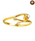 Aarya24kt Sparkling Diamond Studded Silver Ring