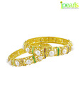 Jpearls CZ Pearl Bangles Pair