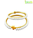 Jpearls White Pearl Bangles Pair