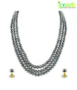 Jpearls 3 String Grey Pearl Set