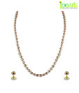 Jpearls Ornamental Single Line Peach Pearl Set