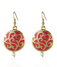 Kshitij Round Gold Plated Pink Earrings
