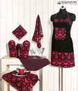 Swayam Classy Black and Magenta 8 Pcs Kitchen Set