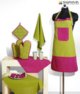 Swayam Green and Magenta 8 Pcs Kitchen Set
