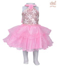 Kilkari Pink Frilled Halter Frock For Kids