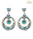 Kriaa Round Blue Earrings