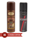 Lomani Men Body Spray (Cigar, Le Coupe) Pack of 2-Each 200 ml