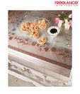 Freelance White & Brown Floral Table Cover