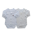Mums N Babies Baby Body Suits-Set Of 2-Blue-Long Sleeves (Small) For Kids