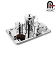 Mosaic Stainless Steel Tea Set Of 5 Pcs-Pearl