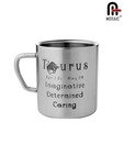 Mosaic Trendy Stainless Steel Zodiac Sign Taurus Mug