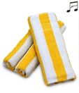 Fleecy Yelow & White Dobby Stripes Towel - 2 Pcs