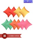 MeSleep 10 pc Multi Colour Silk Cushion Covers