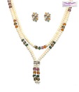 Niharikaa Pearls Elegant Crystal & Pearl Necklace Set