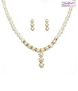 Niharikaa Pearls Three Drop Pearl Necklace Set