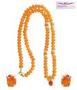 Niharikaa Pearls Radiant Orange Necklace Set