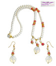 Niharikaa Pearls Crystal Hanging Necklace Set