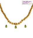 Niharikaa Pearls Golden Crystal Necklace Set