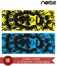 Noise Combo Of Yellow & Blue Guitar Printed Headwraps