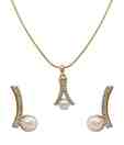 Oleva Charming Gold Plated Pearl Pendant Set