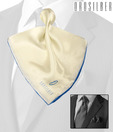 Orosilber Fabulous White-Light Blue Silk Pocket Square