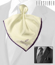 Orosilber Magnificent White-Purple Silk Pocket Square