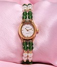Oleva Green-White Unison Pearl Watch