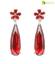 Opaleena Orange Crystal Dangling Earrings
