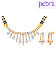 Peora Gold Plated CZ Drops Mangalsutra Set