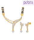 Peora Gold Plated CZ Bridal Mangalsutra Set
