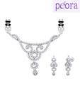 Peora Curvaceous Rhodium Plated Mangalsutra Set
