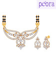Peora Gold Plated Fascinating CZ Mangalsutra Set